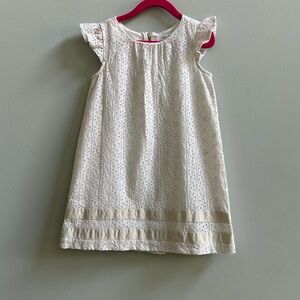 Max Studio Little Girls’ Cream Eyelet Dress, Size 5 Years